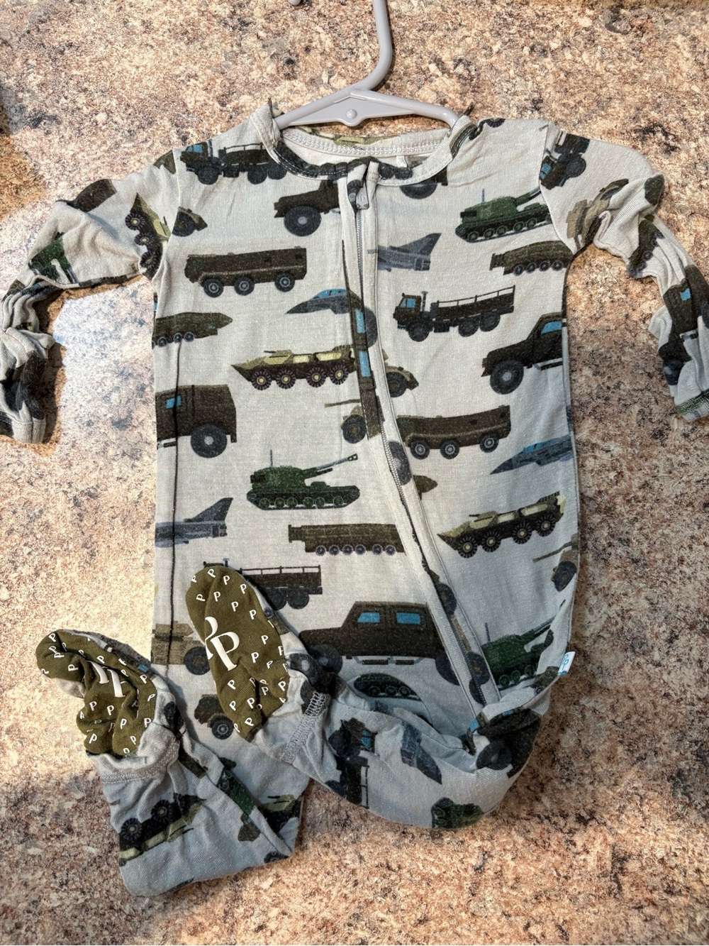 Posh Peanut Military Vehicle bamboo Pajamas
